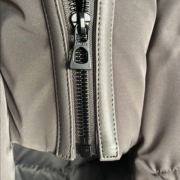 RUDSAK Women's Gray Leather and fur lined Parka coat - Picture 5 of 17